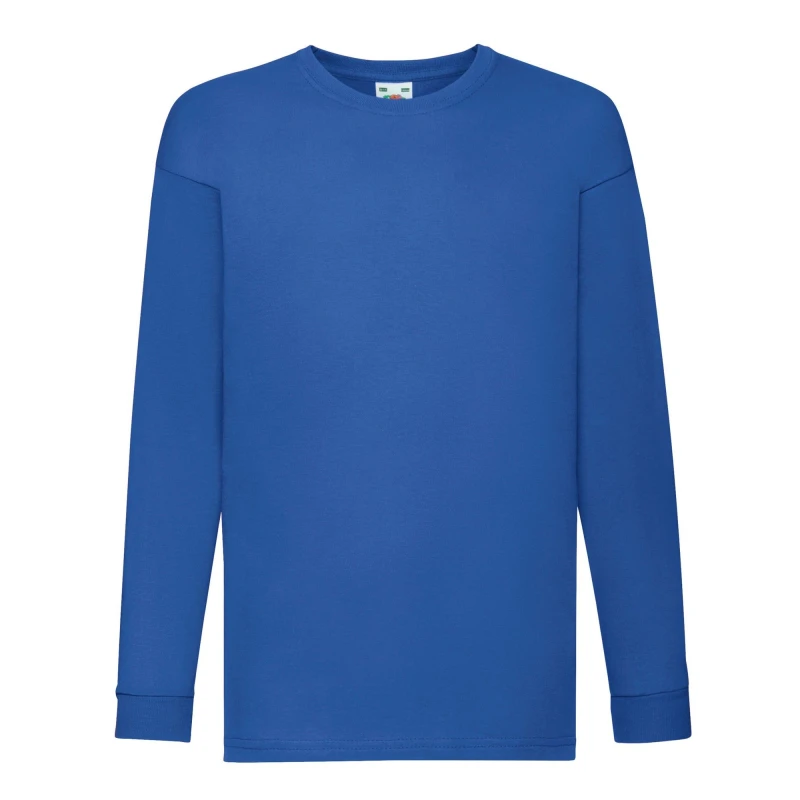 Image of Fruit of the Loom Value Long-Sleeved T-Shirt in Blue Size: 3-4 Years Blue Unisex 3-4 Years