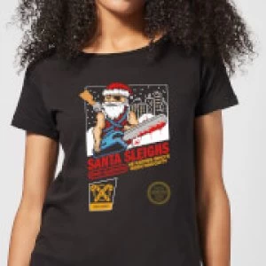 Image of Santa Sleighs - Black Womens T-Shirt - 4XL - Black