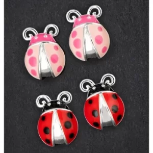 Image of Girls Silver Plated Ladybird Earrings