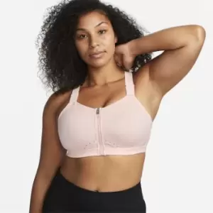 Image of Nike Dri-FIT Alpha Womens High-Support Padded Zip-Front Sports Bra - Pink