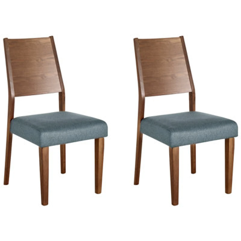 Image of Beliani Set Of 2 Dining Chairs Elmira Wood Grey