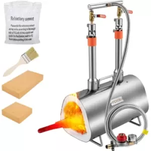 Image of Propane Forge Farrier Forge Double Burner Tool Knife Making Blacksmithing - Vevor