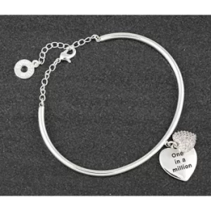 Image of Hanging Heart Platinum Plated Bangle Million