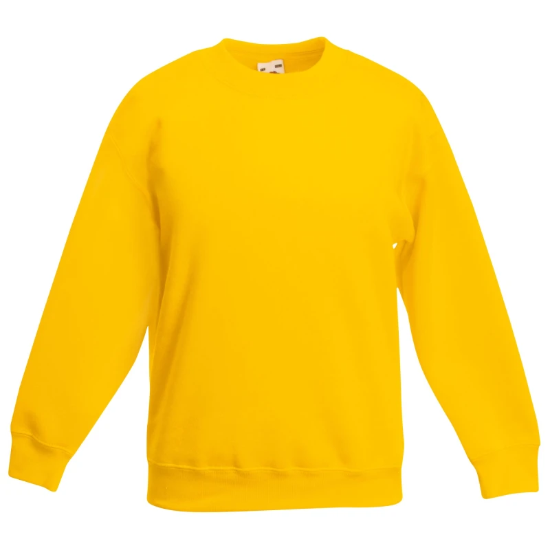 Image of Fruit of the Loom Classic 80 20 Set-In Sweatshirt in Yellow Size: 12-13 Years Yellow Unisex 12-13 Years