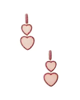 Image of kate spade new york Double Heart Drop Earrings