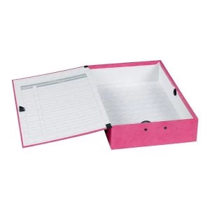 Image of Concord Foolscap Contrast Box File Laminated 70mm Capacity Raspberry Pack of 5