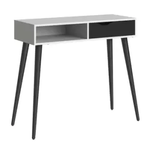 Image of Oslo Console Table 1 Drawer 1 Shelf In White And Black Matt
