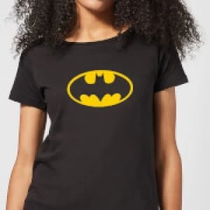 Image of Justice League Batman Logo Womens T-Shirt Black