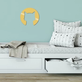 Image of Cat2 Metal Decor - Gold Gold Decorative Metal Wall Accessory