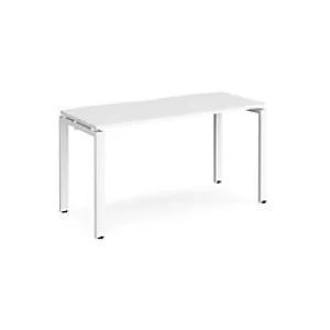 Image of Rectangular Single Desk White Wood Straight Legs White Adapt II 1400 x 600 x 725mm
