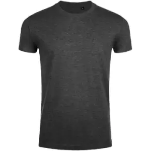 Image of SOLS Mens Imperial Slim Fit Short Sleeve T-Shirt (M) (Charcoal Marl)