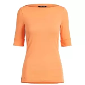 Image of Lauren by Ralph Lauren Judy Elbow Sleeve T Shirt - Orange