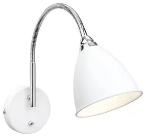 Image of Bari 1 Light Indoor Wall Light (Switched) White, Chrome, E14