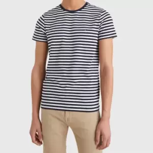 Image of Tommy Hilfiger Striped Slim Fit Cotton-Blend T-Shirt - XXL