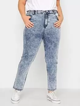 Image of Yours Elastic Waist Mom Jean - Blue Size 20, Women
