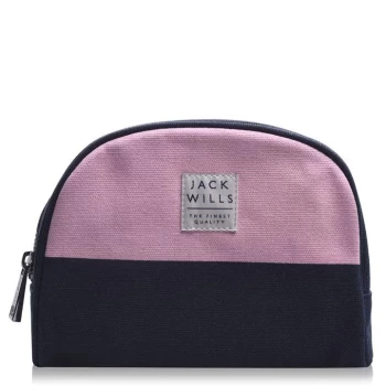 Image of Jack Wills Ashridge Mini Wash Bag - Pink/Navy
