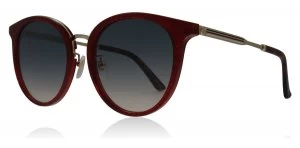 Image of Gucci GG0204SK Sunglasses Red / Gold 005 56mm