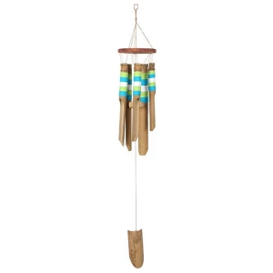 Image of Blue and White Bamboo Windchime
