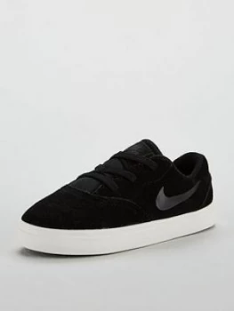 Image of Nike SB Check Suede Infant Trainers Black White Black Size 4