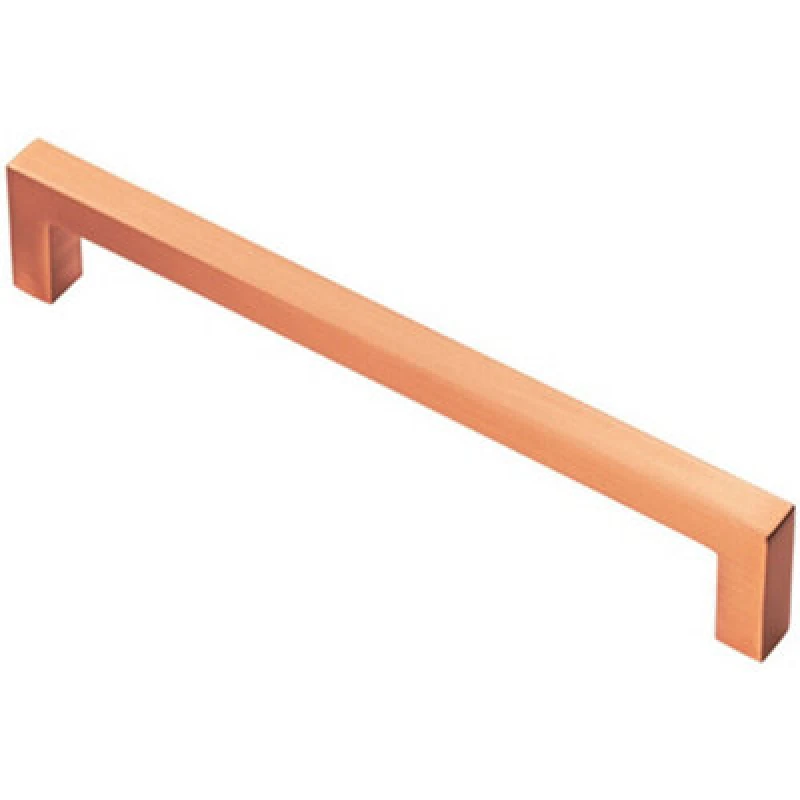 Image of Loops Square Block Pull Handle 170 x 10mm 160mm Fixing Centres Satin Copper Copper unisex