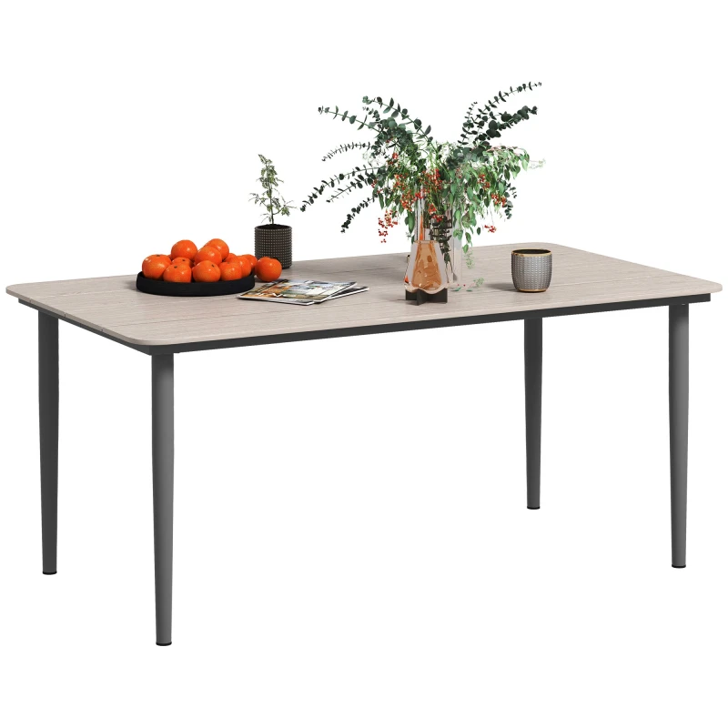 Image of Outsunny Garden Table with Rust Resistant Metal Frame - Light Grey TJ Hughes 5063603593480