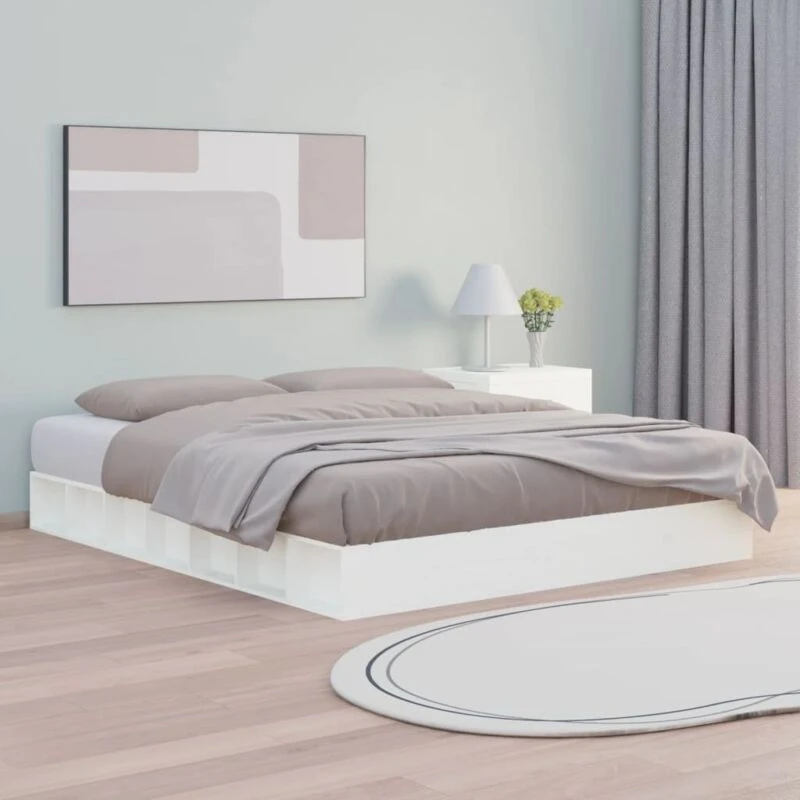 Image of VIDAXL Bed Frame without Mattress White 180x200cm Super King Solid Wood Vidaxl 8720287135500