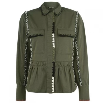 Image of Biba Crochet Panel Jacket - Khaki