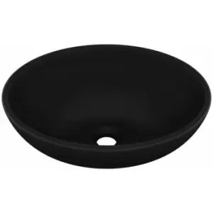 Image of Luxury Basin Oval-shaped Matt Black 40x33cm Ceramic Vidaxl Black