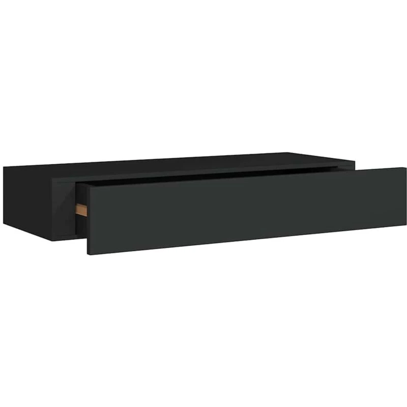 Image of VIDAXL Wall-mounted Drawer Shelf Black 60x23.5x10cm MDF vidaXL 8720286418826