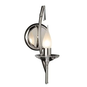 Image of 1 Light Indoor Candle Wall Light Polished Nickel, G9