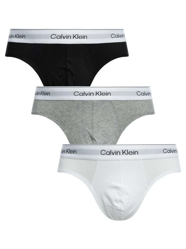 Image of Calvin Klein 3 Pack Icon Hip Briefs Grey/White/Black XL
