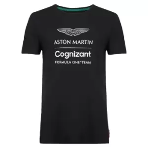 Image of 2022 Aston Martin Lifestyle Logo Tee (Black) - Ladies