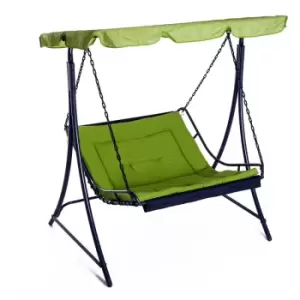 Image of Swing Chair Bed Canopy 2 Person Double Hammock Garden Bench Rocking Sun Lounger Outdoor Backyard Furniture with Cushion - Green - Outsunny