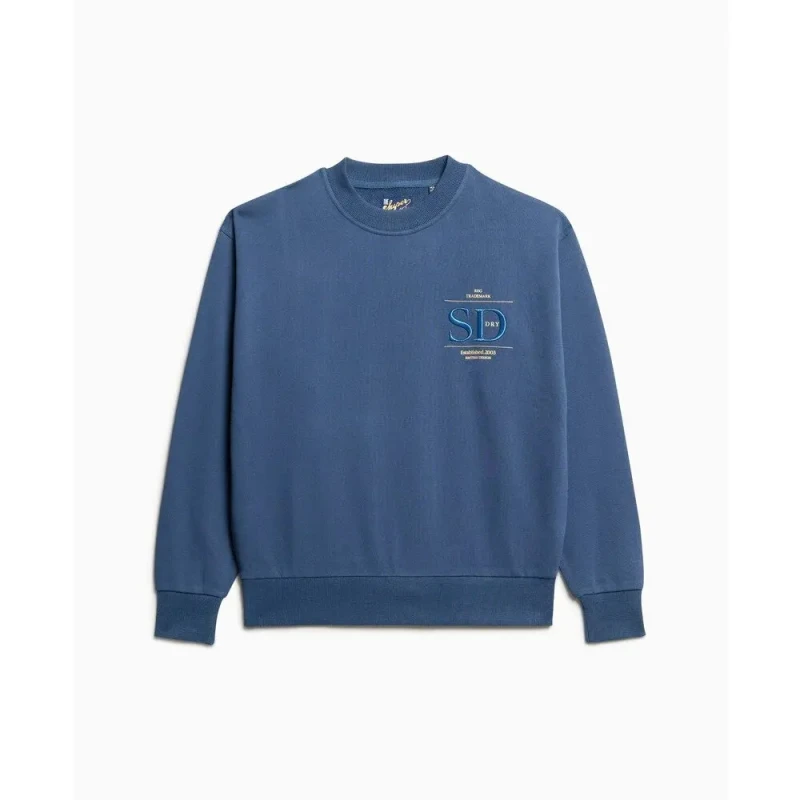 Image of Superdry Womens loose-fitting sweatshirt Superdry Luxe Bleu Female S