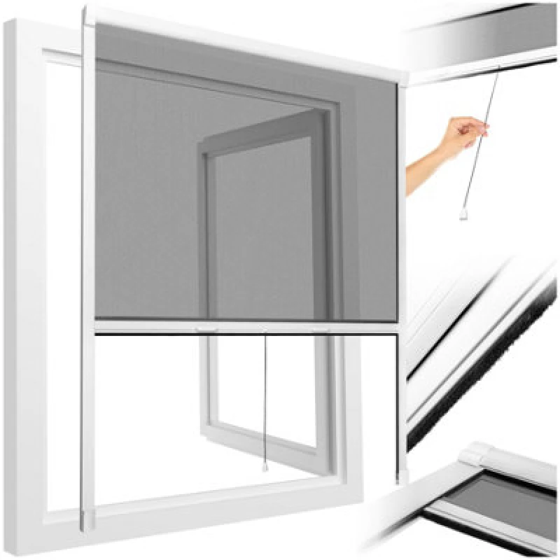 Image of Tectake Fly Screen Roller Blind 130 X 160 Cm - White