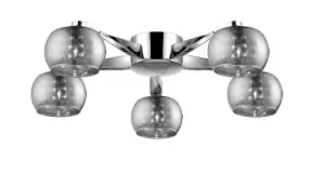 Image of Deni 5 Light Chrome Ceiling Flush