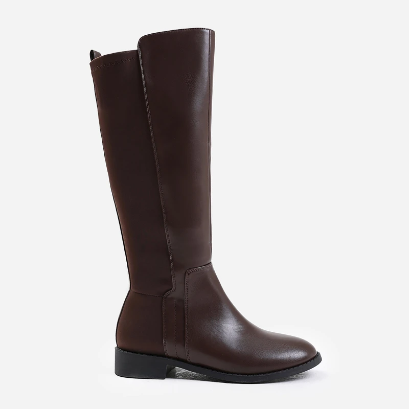 Image of Wheres That From Parker Dark Brown Knee High Boots Dark Brown Pu female 3