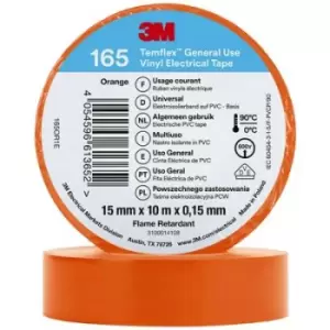 Image of 3M Temflex 165 165OR1E Electrical tape Temflex 165 Orange (L x W) 10 m x 15mm