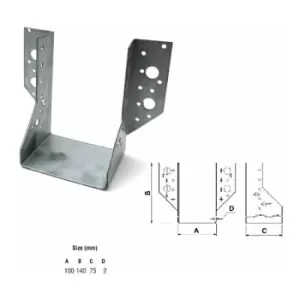 Image of Jiffy Timber Joist Hangers Decking Lofts Roofing Zinc Packs - Size 100x140x75x2mm - Pack of 5