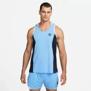 Image of Nike Dri-FIT Heritage Mens Running Tank - Blue