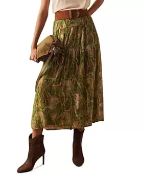 Image of ba & sh Raya Tiered Midi Skirt