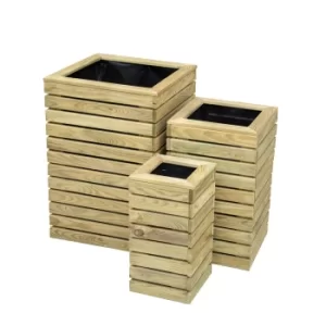 Image of Forest Contemporary Slatted Planter Set