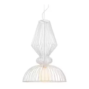 Image of Larissa Lighting - Larissa Arminou Wire Ceiling Pendant 1 Light Metal White