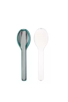 Image of Piece Stackable Cutlery Set with Case Nordic Green