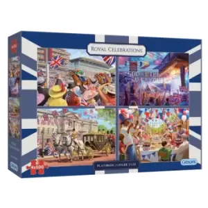 Image of Gibsons Royal Celebrations 4 x 500 Piece Jigsaw Puzzle
