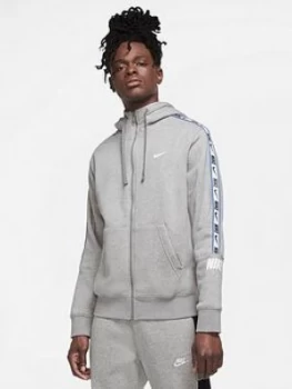 Image of Nike Repeat 2.0 Tape Reflective Full Zip Hoodie - Dark Grey