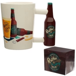 Image of I'd Rather Be Drinking Beer Ceramic Shaped Handle Mug