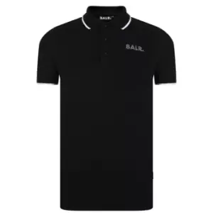 Image of BALR Plated Logo Polo Shirt - Black