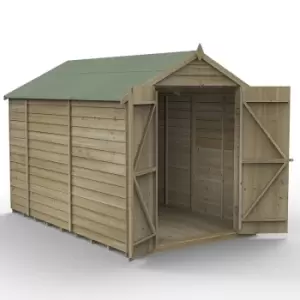 Image of 10a x 6a Forest 4Life 25yr Guarantee Overlap Pressure Treated Windowless Double Door Apex Wooden Shed (3.01m x 1.99m)