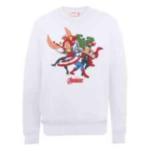 Image of Marvel Avengers Assemble Comic Team Sweatshirt - White - L